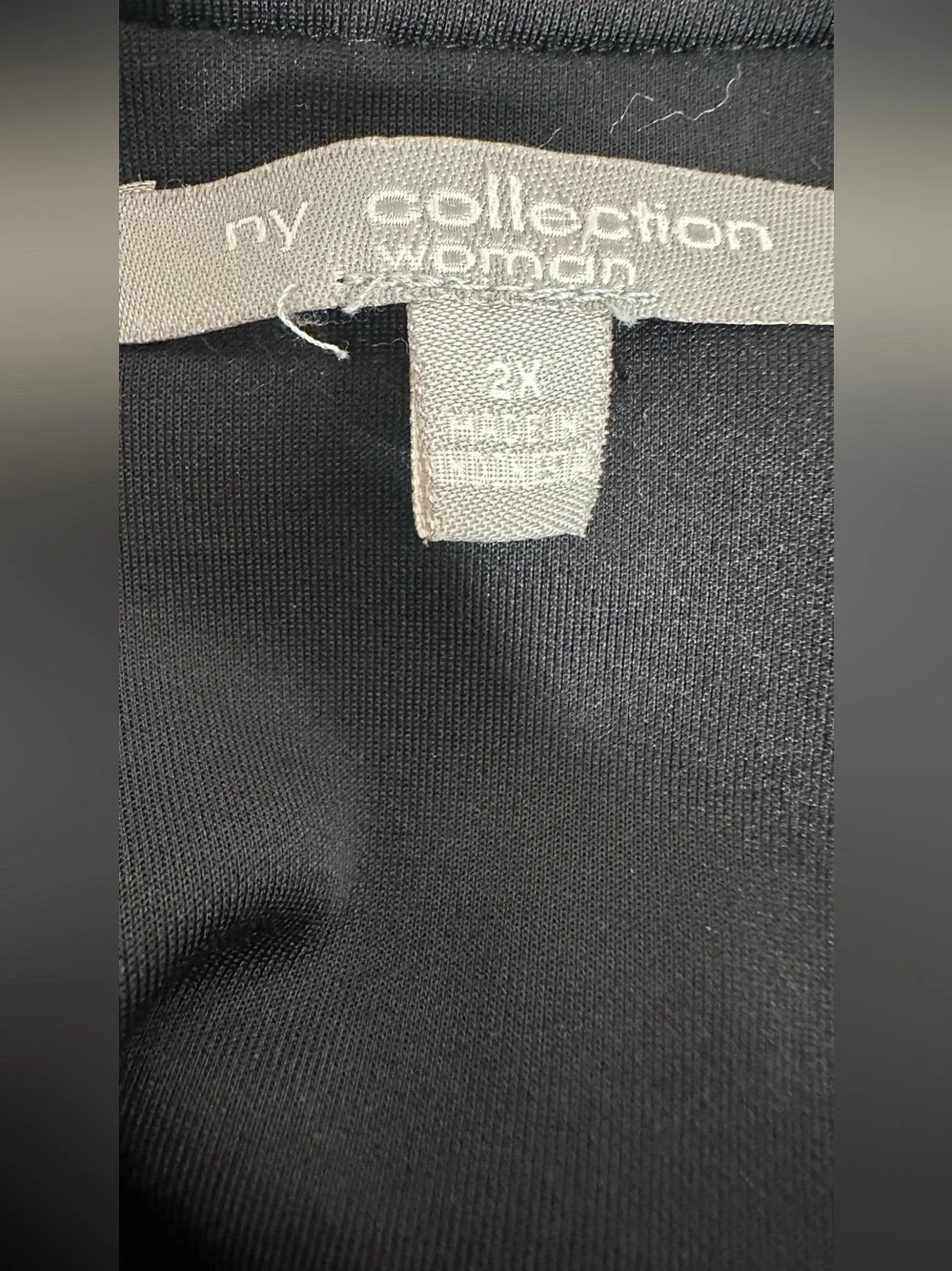 NY Collection Black Asymmetrical Zip Quilted-motor style Jacket-2X